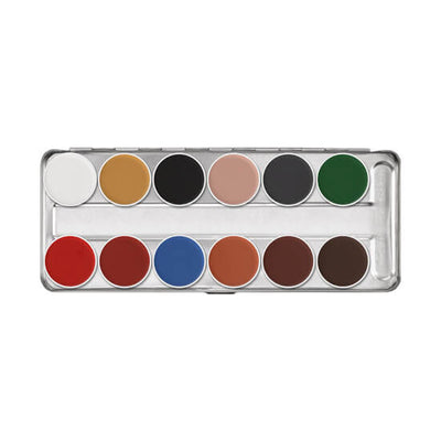 Kryolan Aquacolor Palette 12 Colors Water Activated Palettes