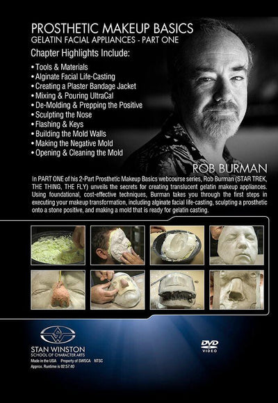 Stan Winston Studio Prosthetic Makeup Basics - Gelatin Facial Appliances (DVD) SFX Videos   