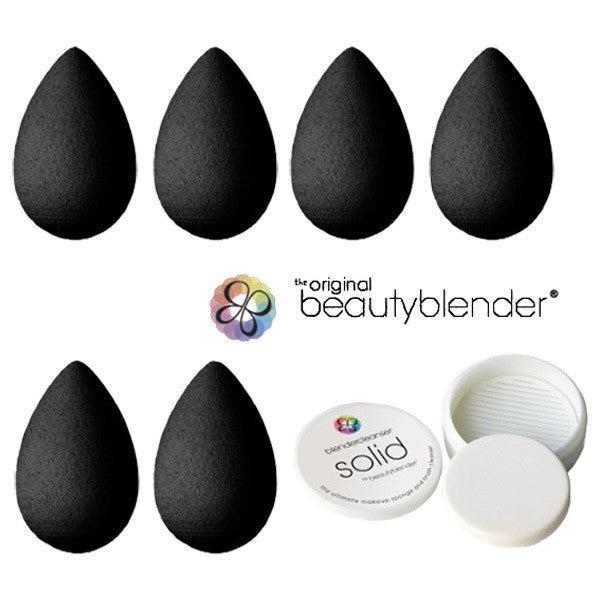 Beautyblender Pro BLACK Pack (6 Blenders + 1 Solid Cleanser) Sponges   