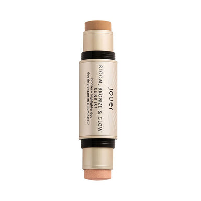Jouer Bloom, Bronze & Glow Bronzer + Highlighter Duo Bronzer Sunrise Bronzer & Rose Quartz Highlighter  