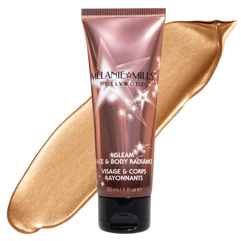 Melanie Mills Hollywood Gleam Face & Body Radiance 1oz. Body Bronzer Peach Deluxe Radiance  