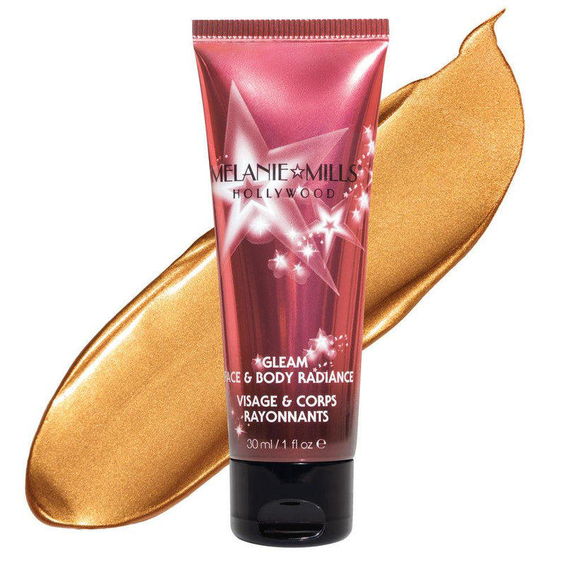 Melanie Mills Hollywood Gleam Face & Body Radiance 1oz. Body Bronzer Rose Gold Radiance  
