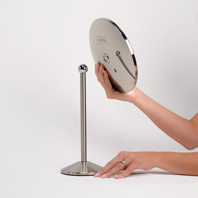 Ilios Lighting Rechargeable Round Table Mirror Makeup Mirror   